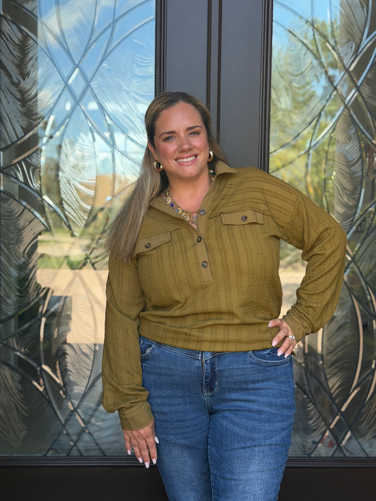 Olive Luxe Knit Top