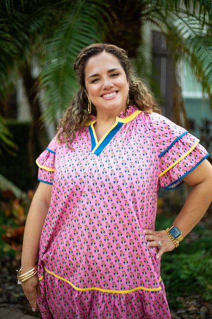 Floral Flutter Sleeve Mini Dress