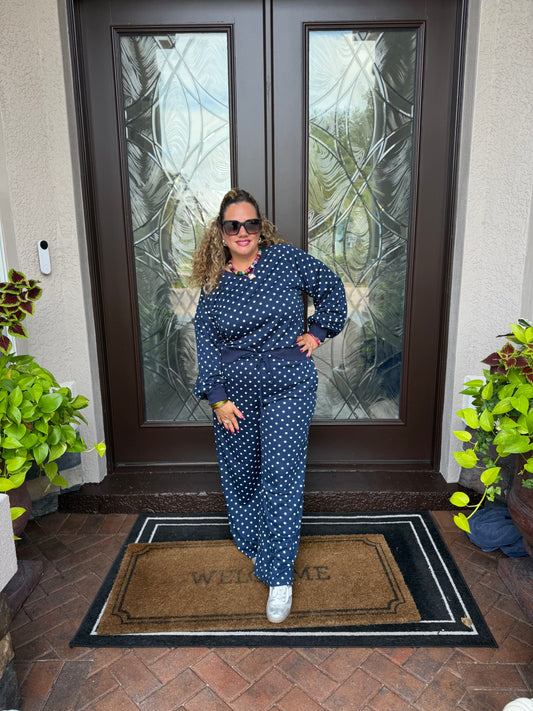 Navy Blue Playful Polka Dot