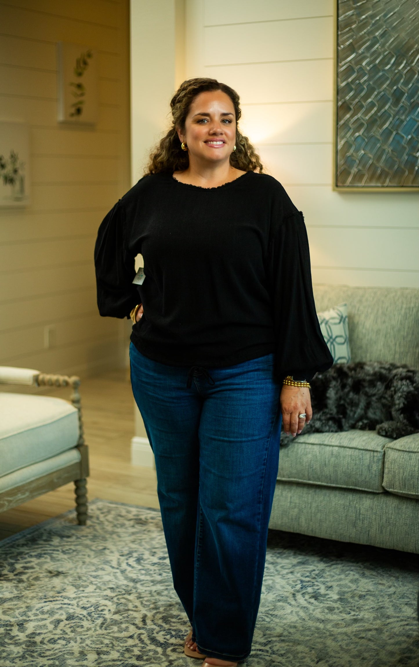 Linen Long Sleeve Top