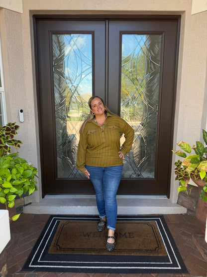 Olive Luxe Knit Top