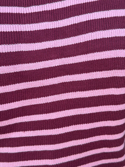 Burgundy & Pink Striped Sweater
