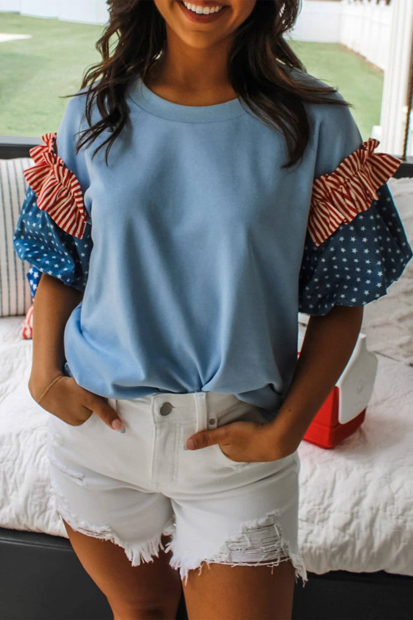 Stars and Stripes Puff Sleeve