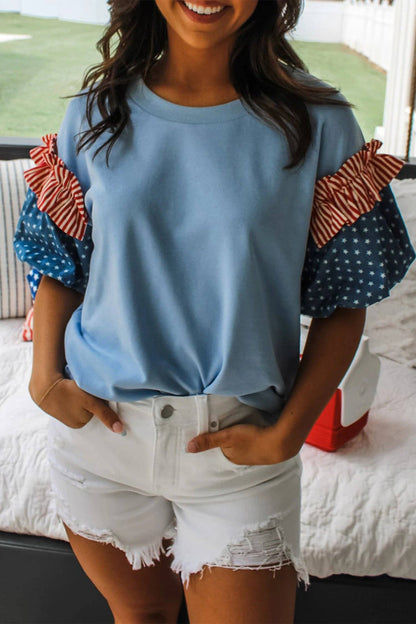 Stars and Stripes Puff Sleeve