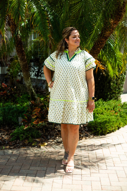 Floral Flutter Sleeve Mini Dress