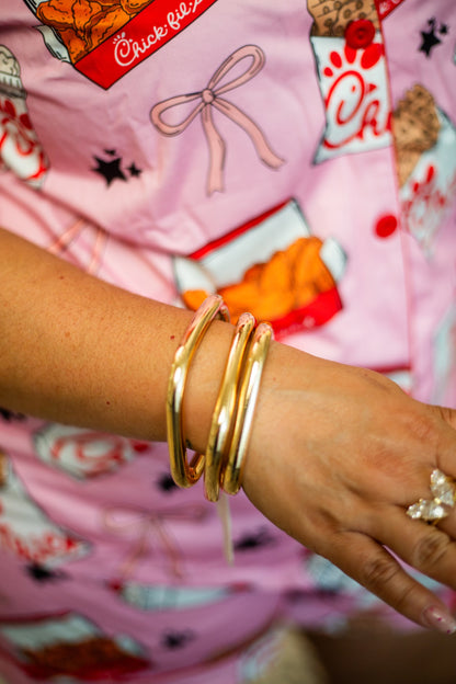 Square Gold Bangle Set