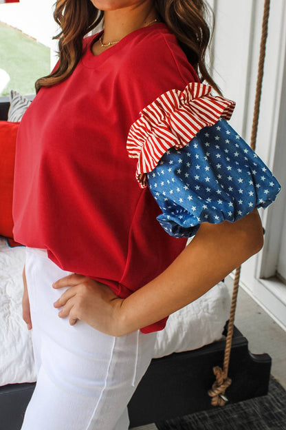 Stars and Stripes Puff Sleeve