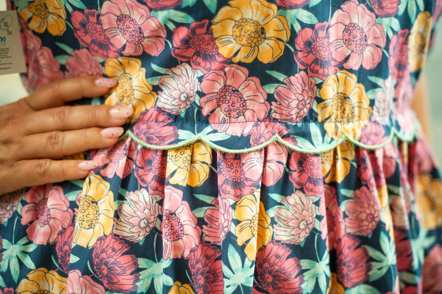 Floral Scalloped Hem Dress