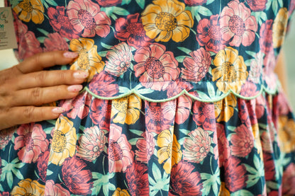 Floral Scalloped Hem Dress