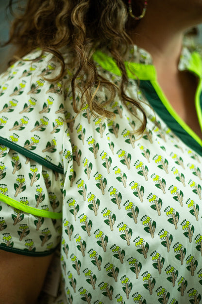 Floral Flutter Sleeve Mini Dress