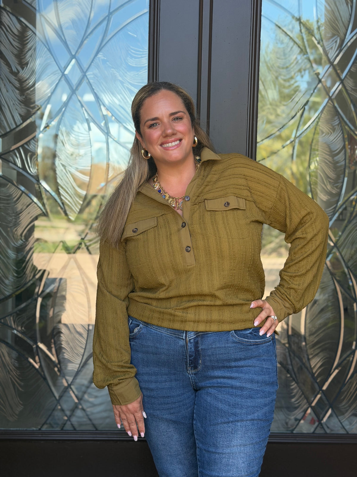 Olive Luxe Knit Top