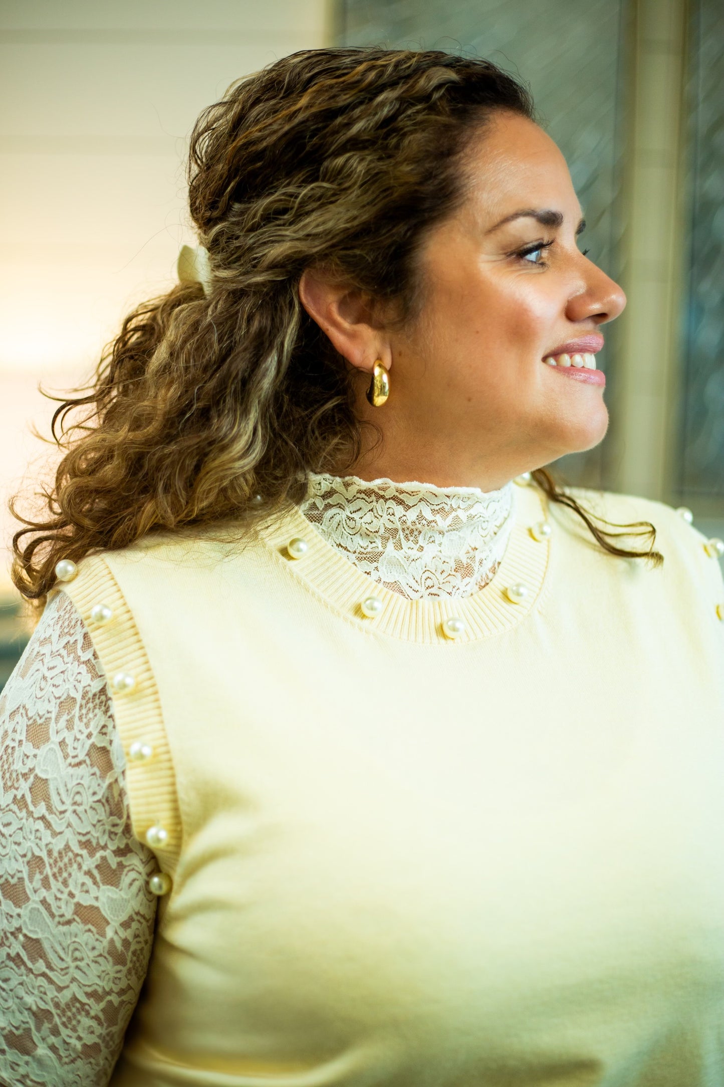 Sleeveless Pearl Knit Top