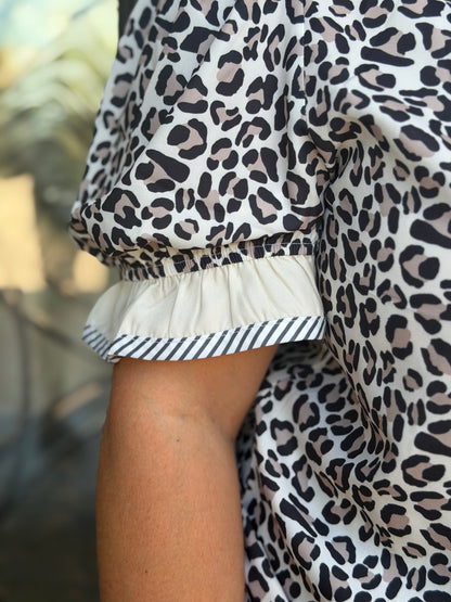 Leopard Print Ruffle Top