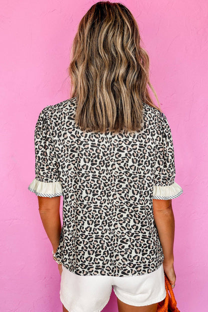 Leopard Print Ruffle Top