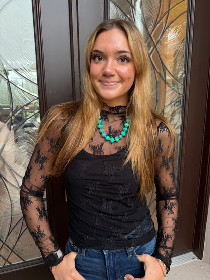 Delicate Touch Lace Top (Black)