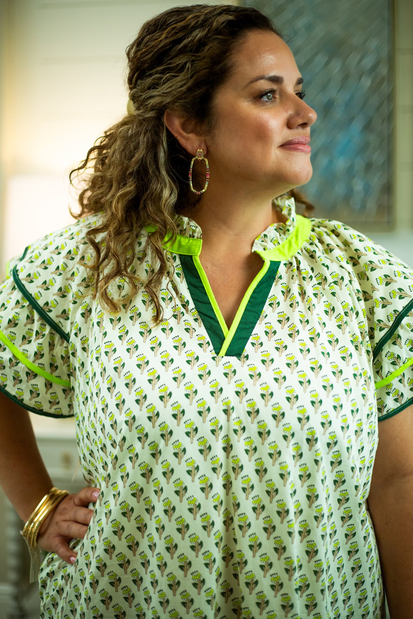 Floral Flutter Sleeve Mini Dress