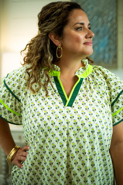 Floral Flutter Sleeve Mini Dress