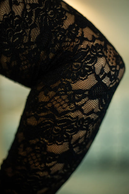 Long Sleeve Lace Knit Top