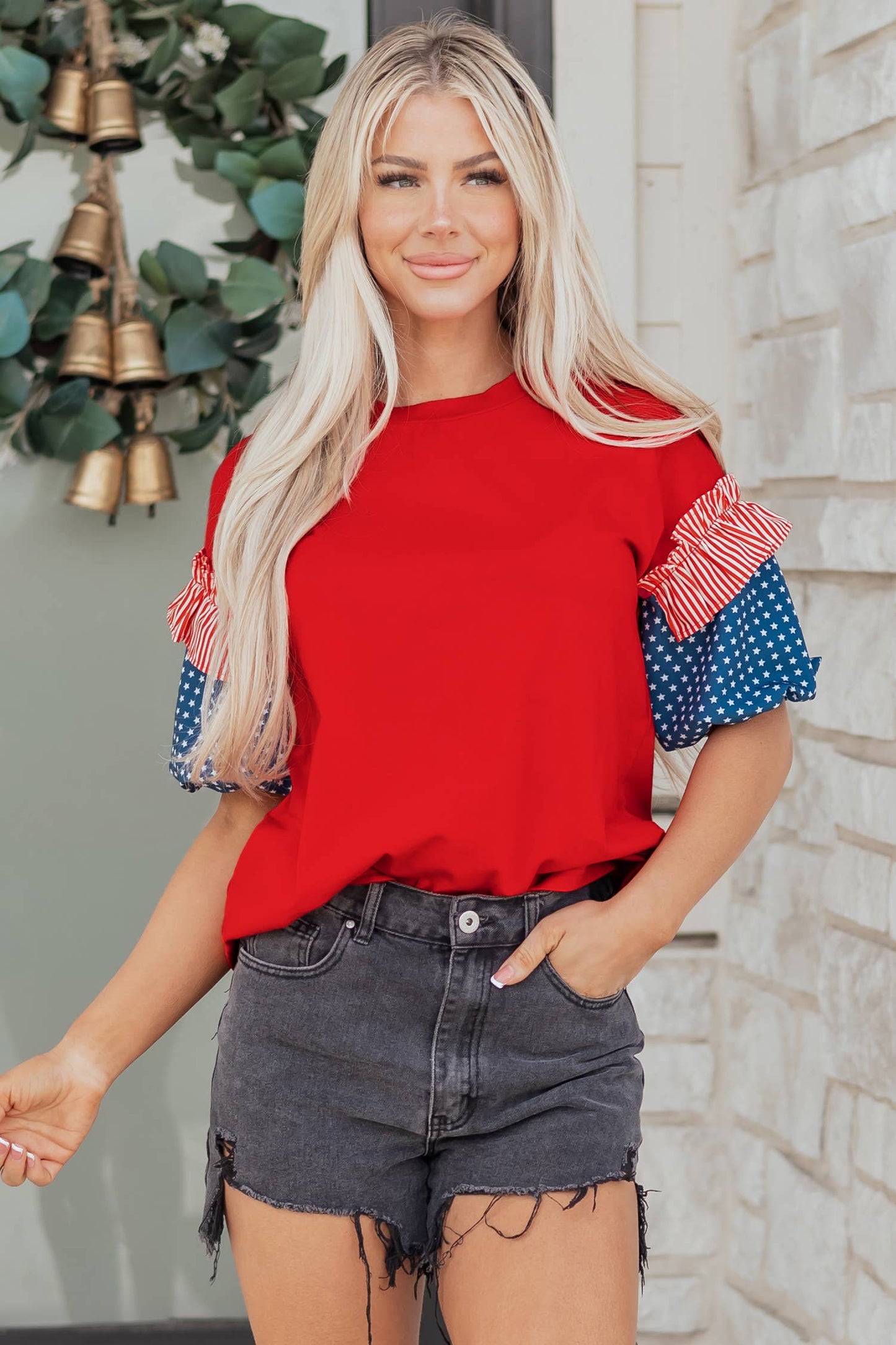 Stars and Stripes Puff Sleeve