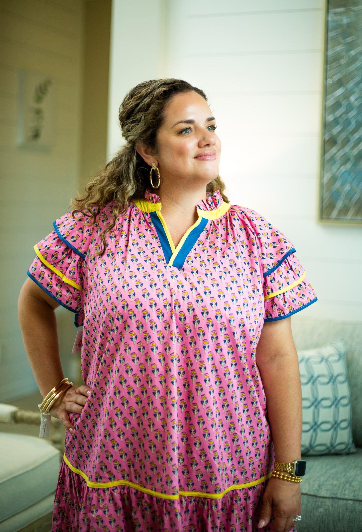 Floral Flutter Sleeve Mini Dress