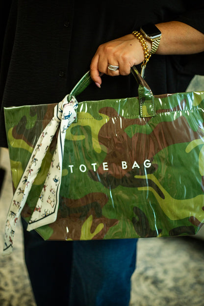 Oversized Everyday Tote with Twilly Scarf