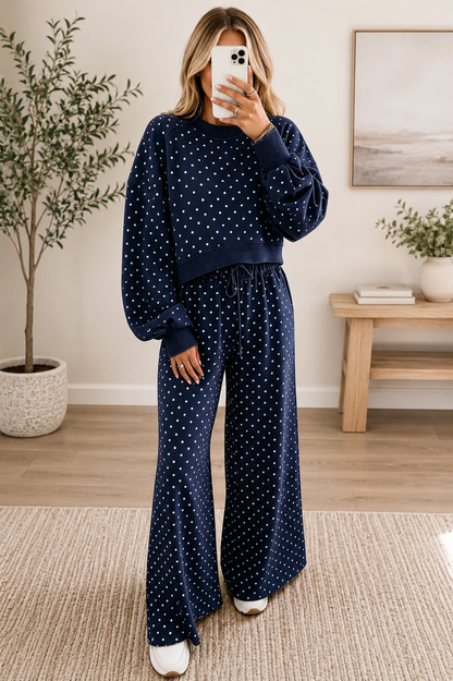 Navy Blue Playful Polka Dot