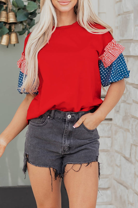 Stars and Stripes Puff Sleeve