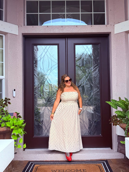 Strapless Polka Dot Maxi Dress *Last One