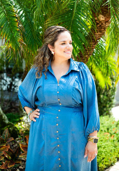 The Mary- Satin Midi Dress