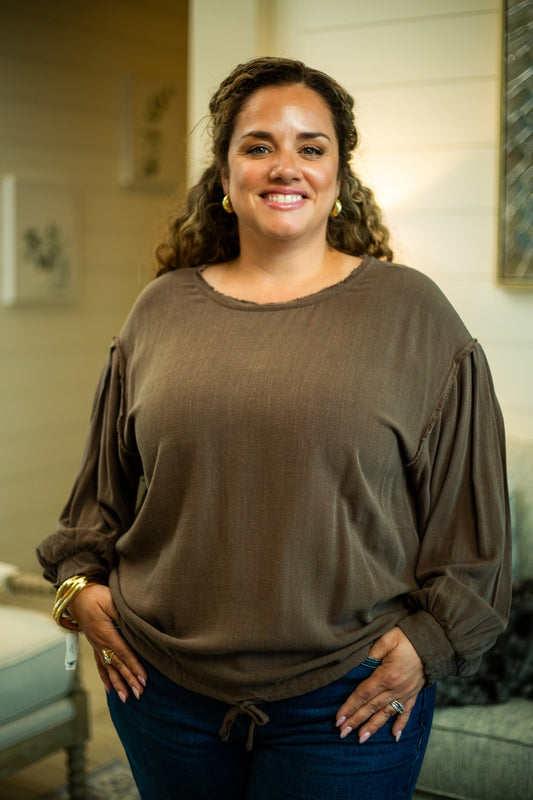 Linen Long Sleeve Top