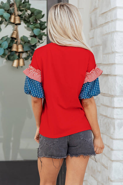 Stars and Stripes Puff Sleeve