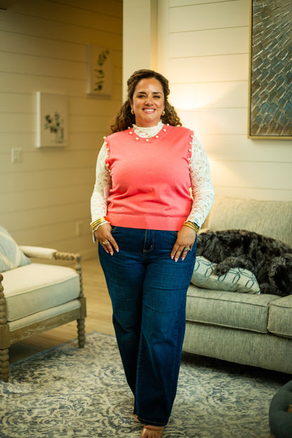 Sleeveless Pearl Knit Top