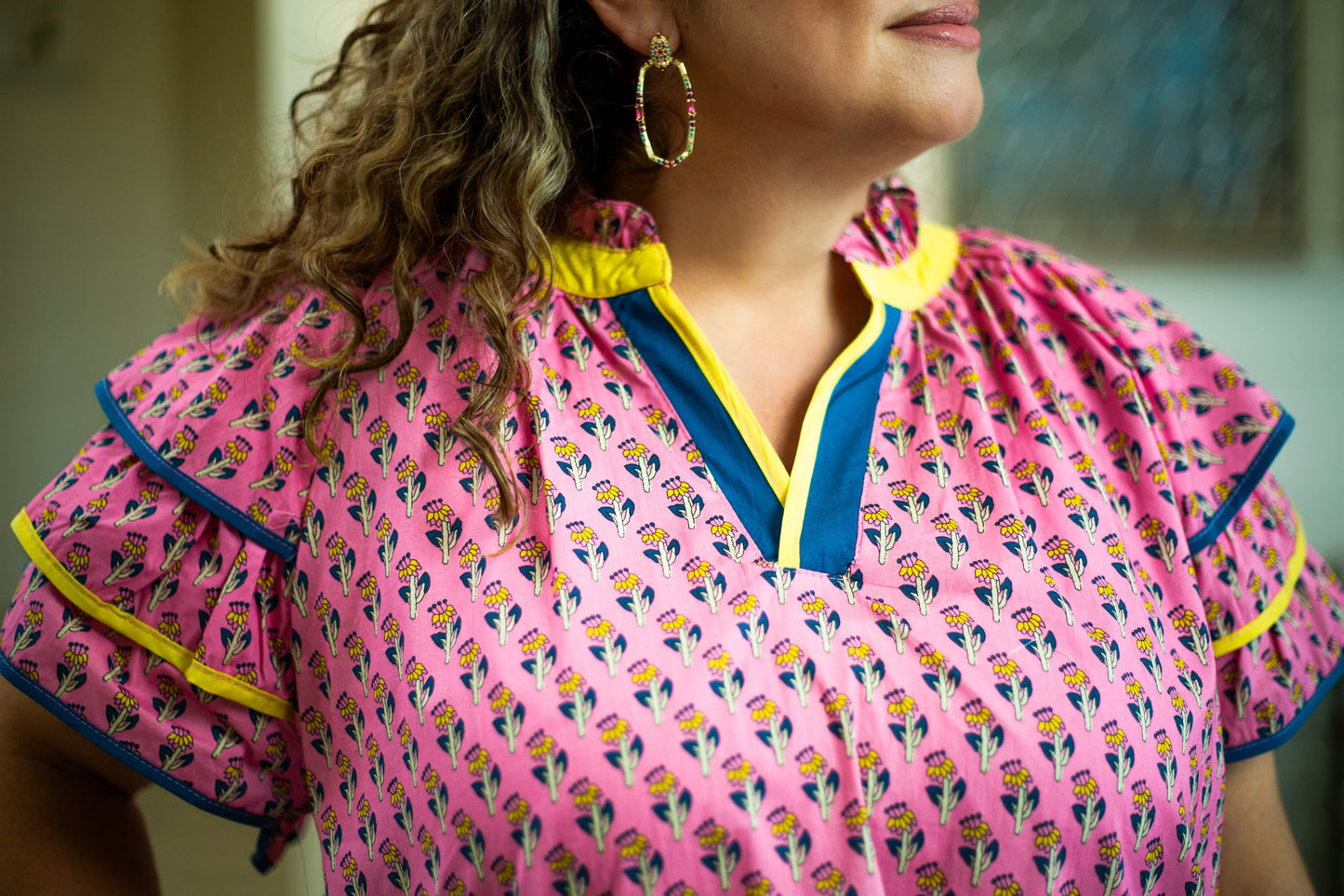 Floral Flutter Sleeve Mini Dress