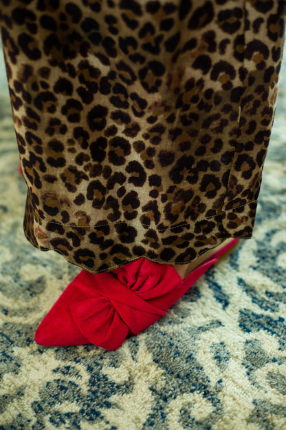 Plus Leopard Scalloped Pants
