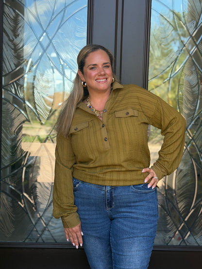 Olive Luxe Knit Top