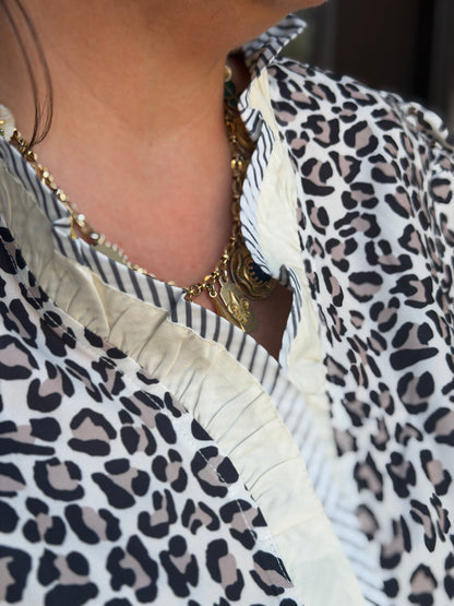 Leopard Print Ruffle Top