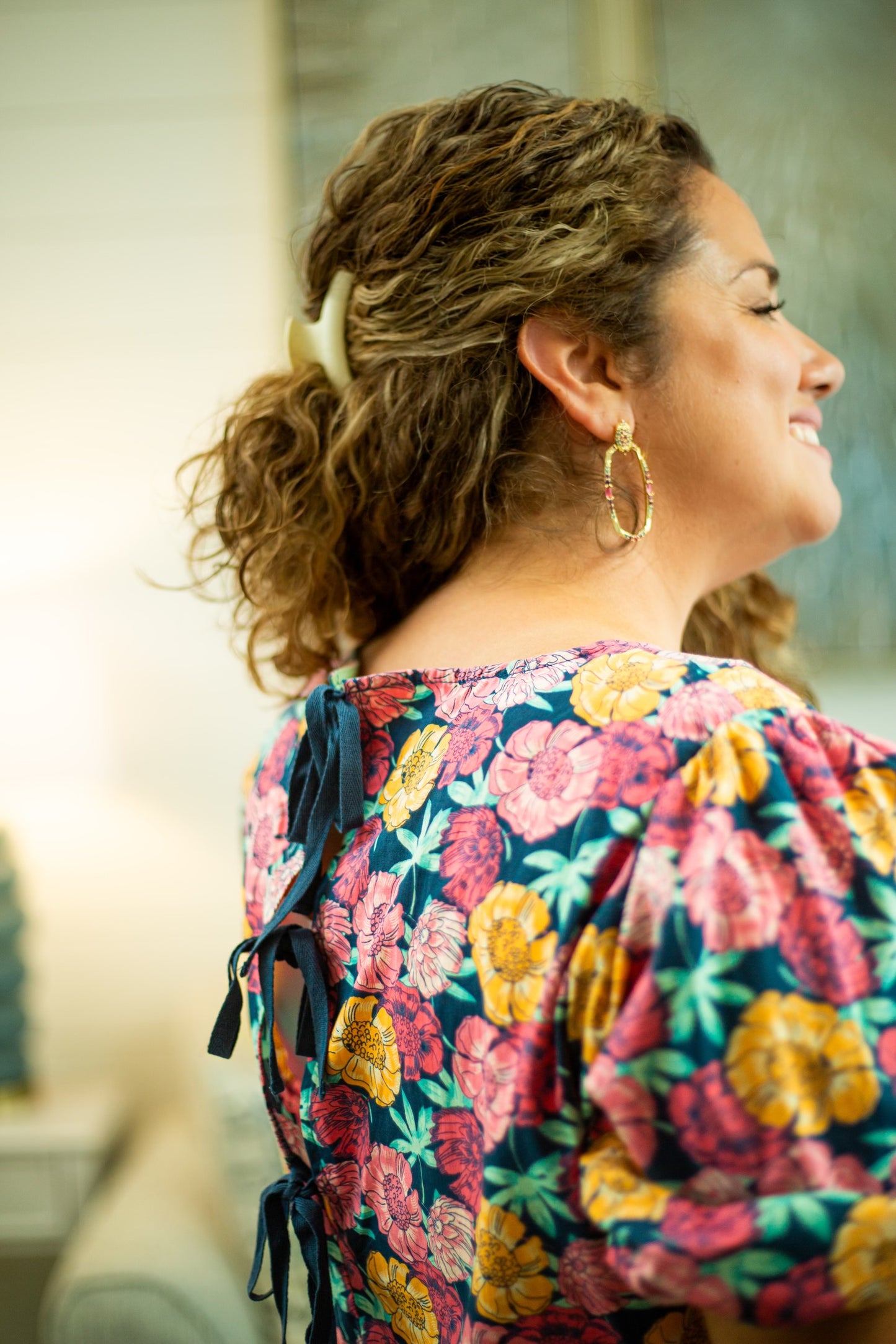 Floral Scalloped Hem Dress