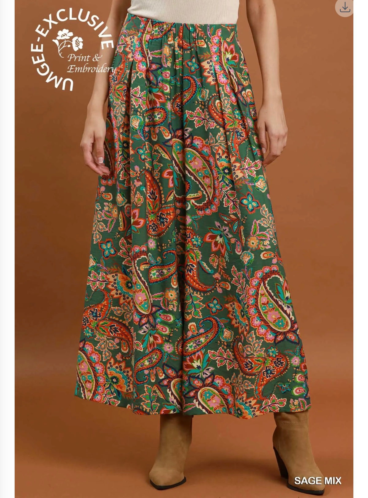 Paisley Print Pants