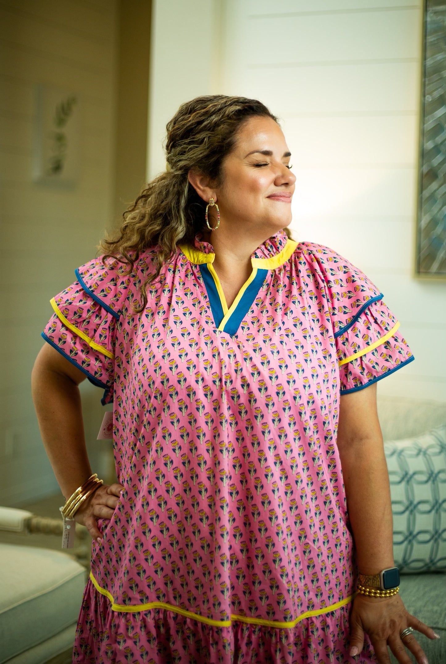 Floral Flutter Sleeve Mini Dress