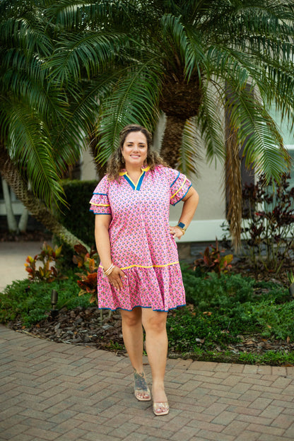 Floral Flutter Sleeve Mini Dress