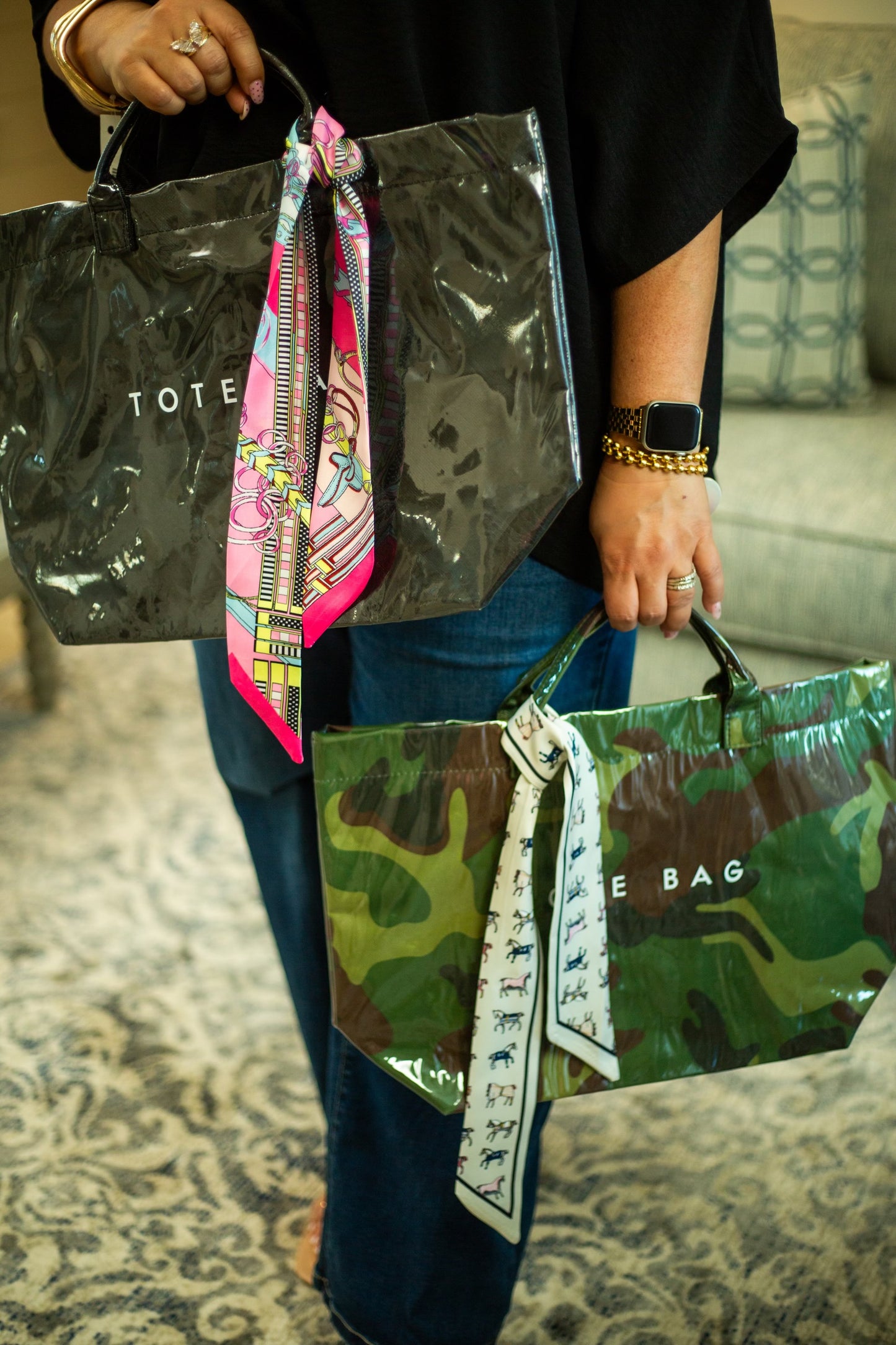 Oversized Everyday Tote with Twilly Scarf