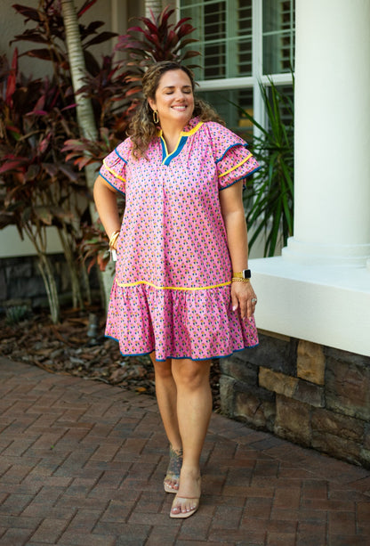 Floral Flutter Sleeve Mini Dress