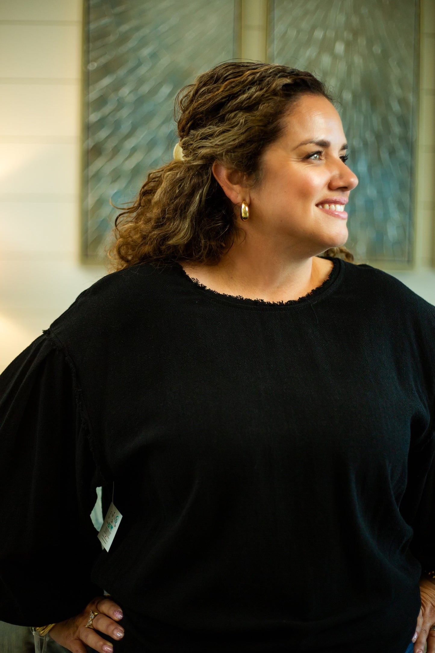 Linen Long Sleeve Top