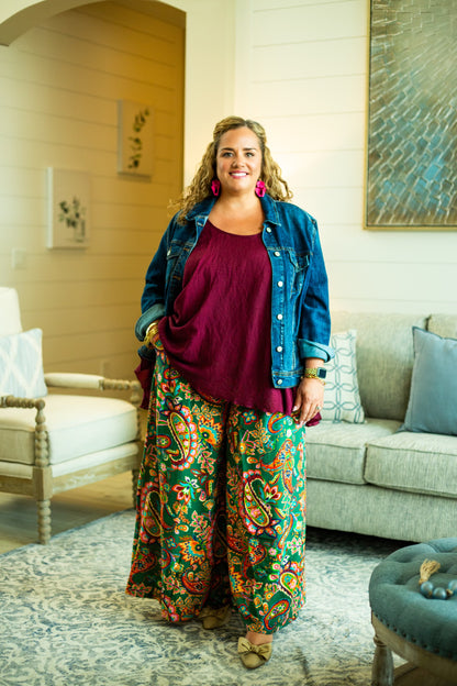 Paisley Print Pants