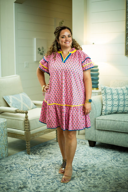 Floral Flutter Sleeve Mini Dress