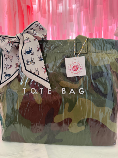 Oversized Everyday Tote with Twilly Scarf