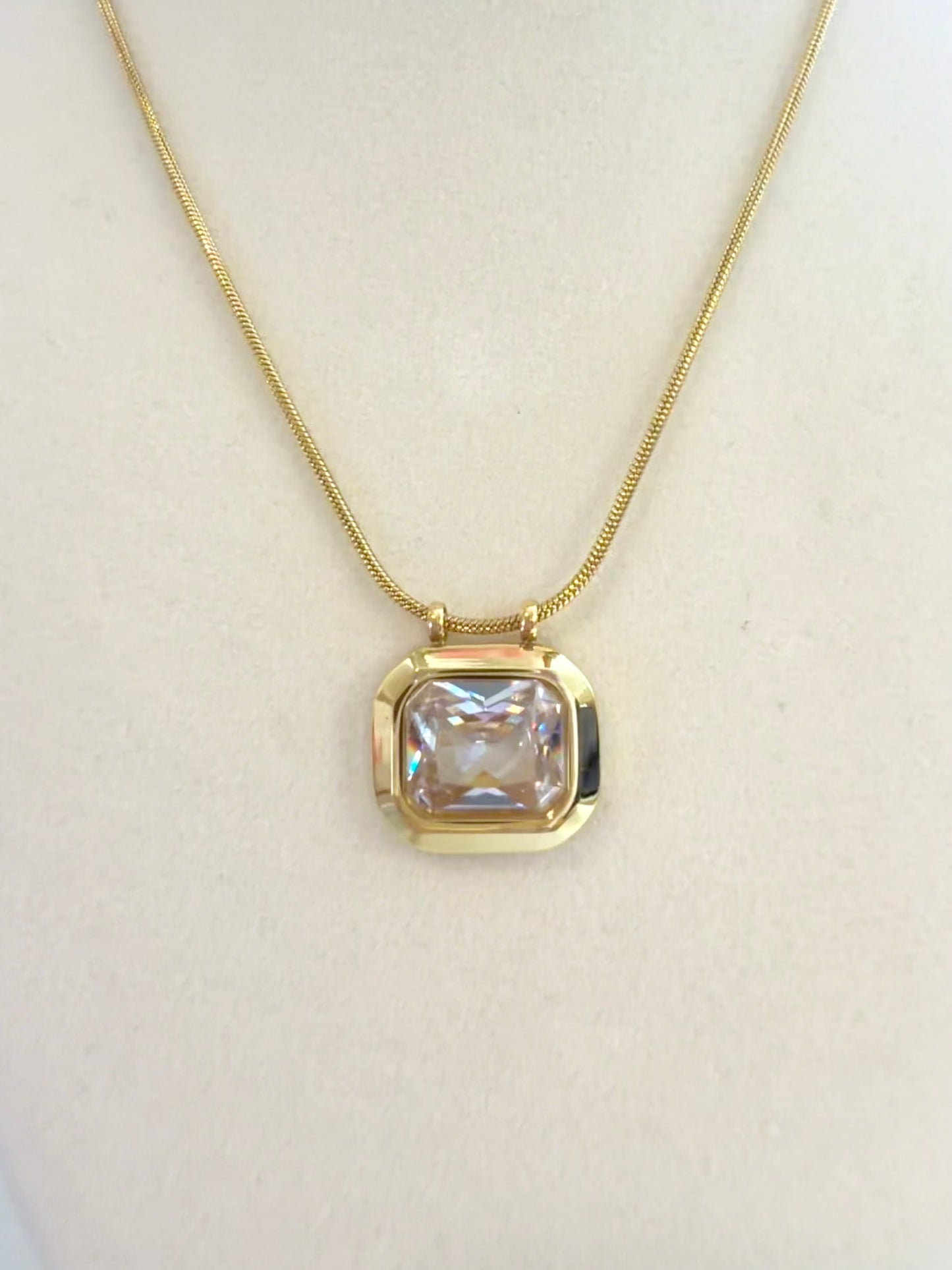 Square Gemstone Necklace