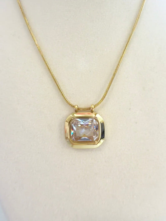 Square Gemstone Necklace