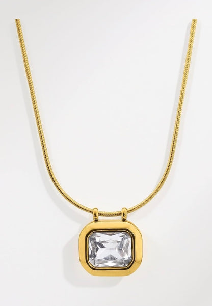 Square Gemstone Necklace