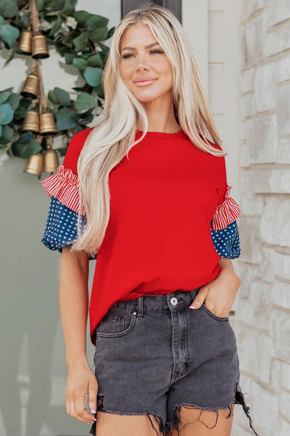 Stars and Stripes Puff Sleeve